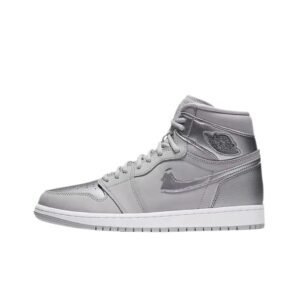 Jordan AJ1 High-Top Silver-Gray Trendy Shoes