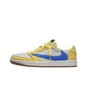 Jordan AJ1 Low-Top Yellow and Blue Trendy Shoes