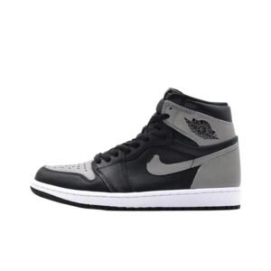 Jordan AJ1 Trendy Black and Grey High-top Shoes