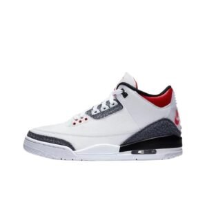 Jordan AJ3 Retro Style White and Red Shoes