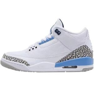 Jordan AJ3 Trendy White and Blue Athletic Shoes