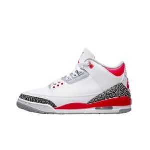 Jordan AJ3 Trendy White and Red Sports Shoes