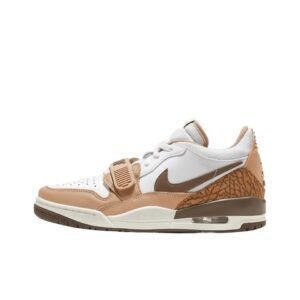 Jordan retro style white and brown sports shoes