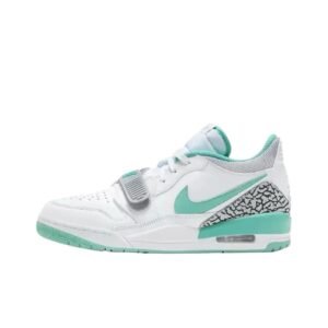 Jordan retro-style white and green sports shoes