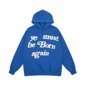 Kanye retro-style blue hoodie