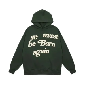 Kanye retro - style dark green hoodie