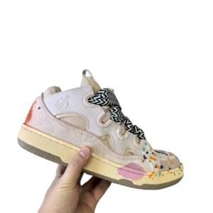 LANVIN Graffiti Style Light Pink Sports Shoes