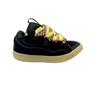 LANVIN retro-style black and yellow sports shoes
