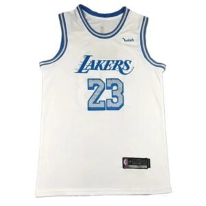 LBJ Lakers white basketball uniforms