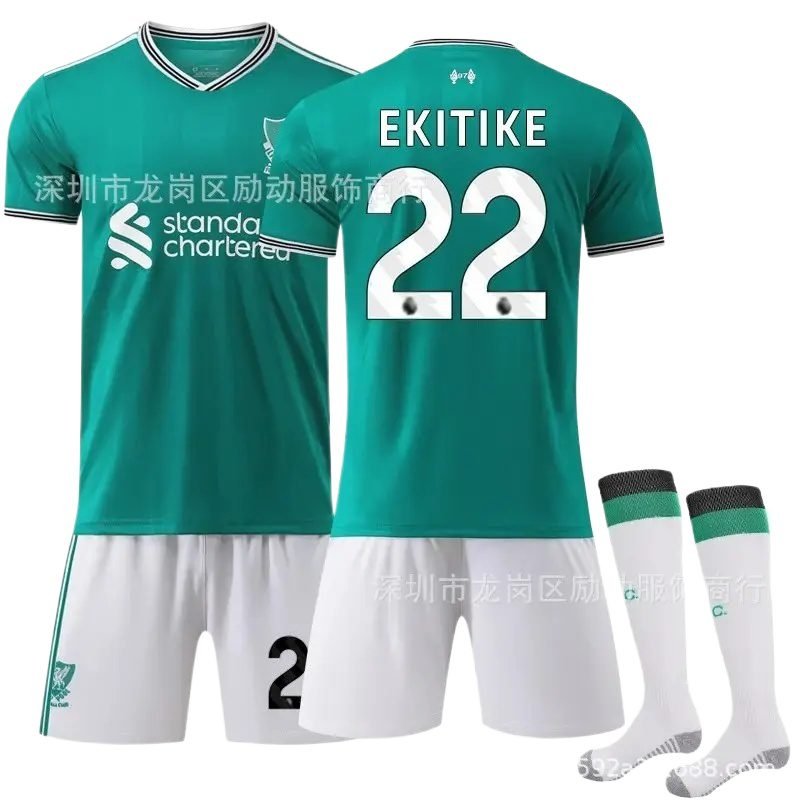 LFC No. 22 Player Version Jersey Set (Green and White Color Scheme)