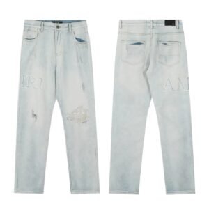 Light blue AMIRI ripped jeans