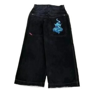 Lightning Tide Brand Y2K Style Black Jeans