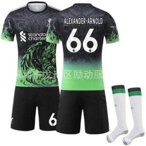 Liverpool retro-style green-black gradient jersey