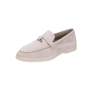 Loro Piana's classic and simple light gray loafers