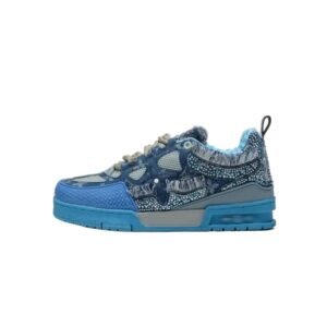 LV Blue Cow Diamond Retro Style Sports Shoes