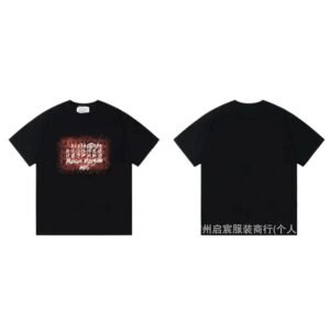 Maison Margiela black short-sleeve with digital printing.