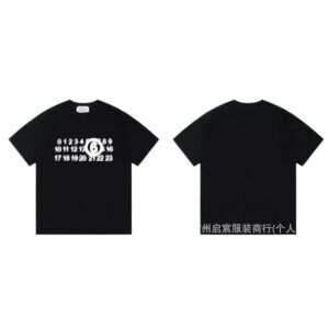 Maison Margiela digital print style black T-shirt