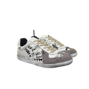 Maison Margiela graffiti-style grey sneakers