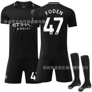 MCFC Foden series black football uniforms