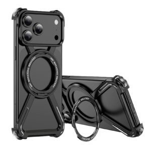 Metal-style black case for trendy iPhone