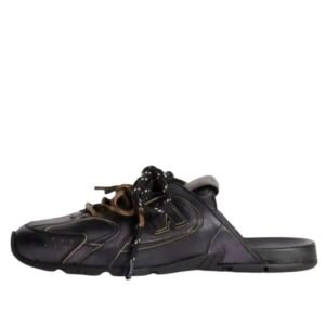 Miu Miu retro-style black slippers