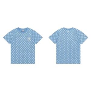 MLB full - print style light blue T - shirt