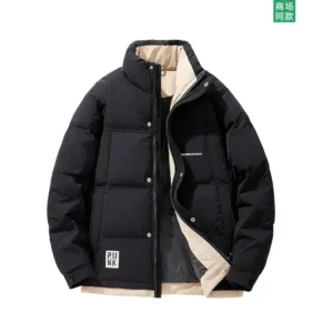 MLB trendy and cool style black cotton-padded jacket