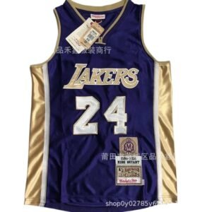 MN Kobe Bryant Purple and Gold Lakers Retro Jersey