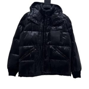 Moncler black functional wind down jacket
