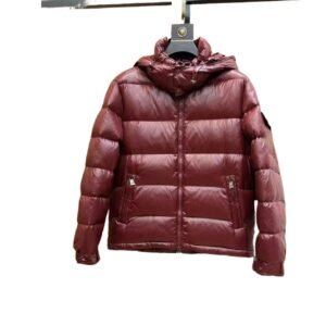 Moncler classic burgundy down jacket