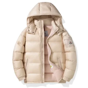 Moncler classic simple style beige down jacket