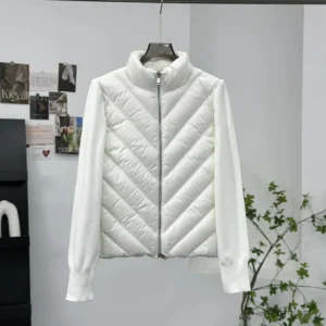 Moncler diamond - patterned stylish white down jacket