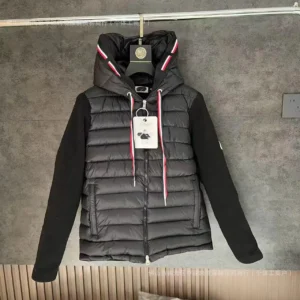Moncler hooded black down jacket