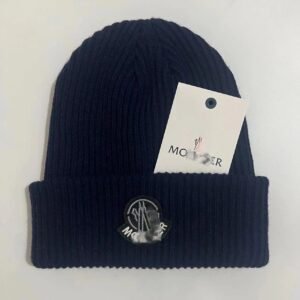 Moncler knitted fashion style dark blue hat