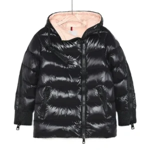 Moncler shiny black down jacket