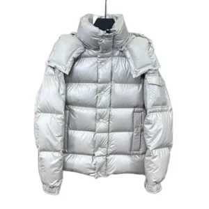 Moncler silver shiny down jacket