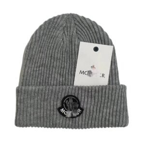 Moncler simple-style grey knitted hat