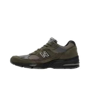 New Balance retro-style olive running shoes