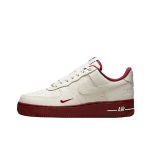 Nike Air Force 1 red and white trendy sneakers