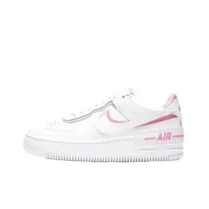 Nike Air Force 1 White and Pink Trendy Shoes