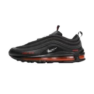 Nike Air Max retro style black and orange shoes
