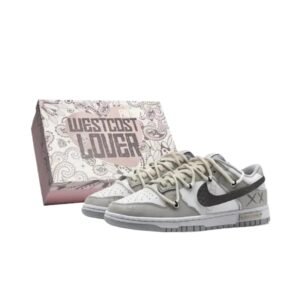 Nike Dunk Low Retro Style Grey and White Shoes