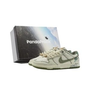 Nike Dunk Low Retro Style White and Green Shoes