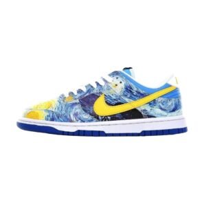 Nike Dunk Van Gogh-style blue and yellow shoes