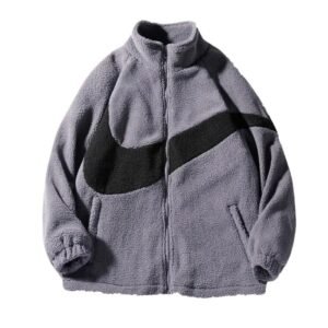Nike Fleece Grey and Black Contrast Color Coat