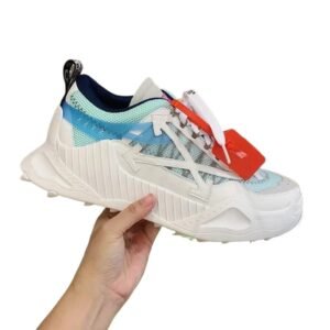 Off-White Blue and White Paneled Casual Athletic Shoes