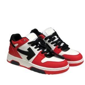 Off-White casual style red and white sports shoes