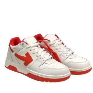 Off-White casual style white and red sports shoes