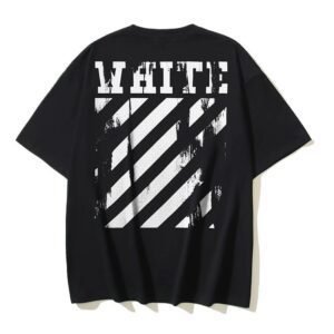 Off-White Classic Black and White Striped T-shirt
