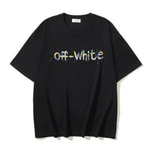Off - White Graffiti - style Black T - shirt